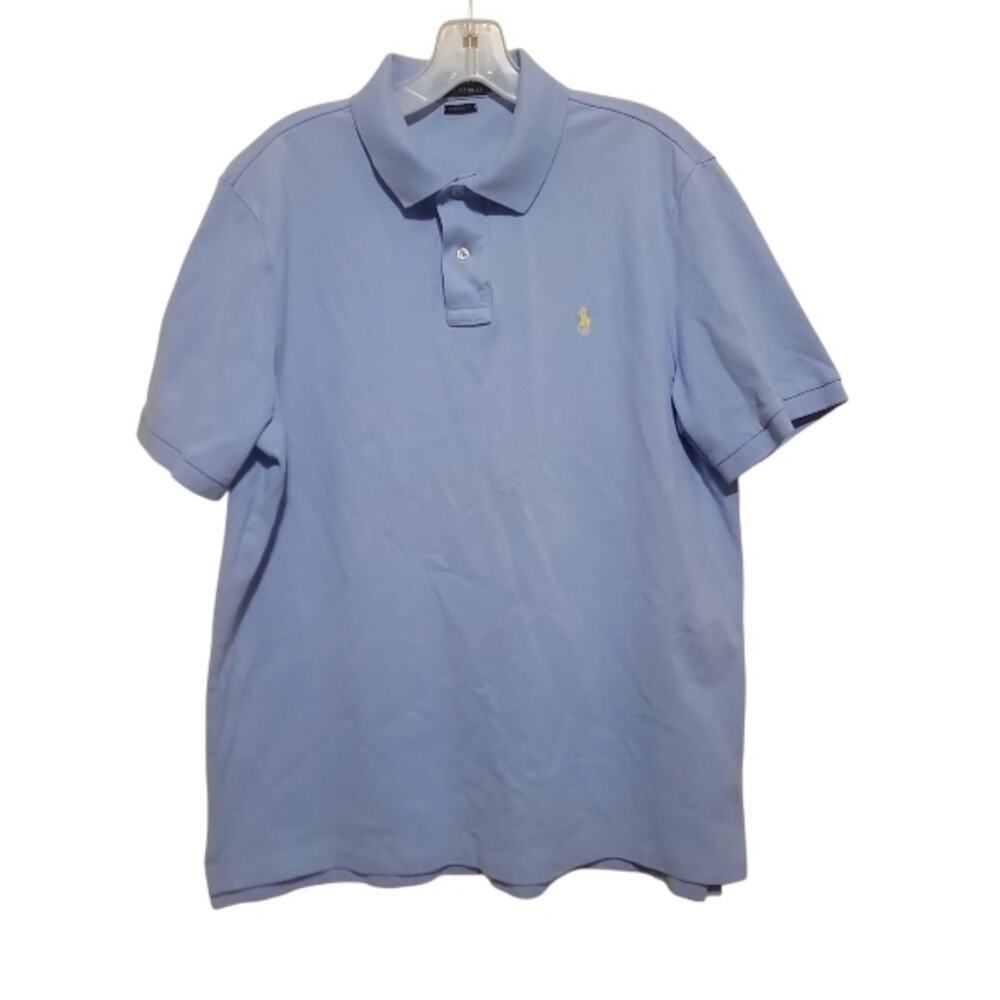 Ralph Lauren Classic Men Light Blue Polo Shortsleeve Polo Shirt Size Large